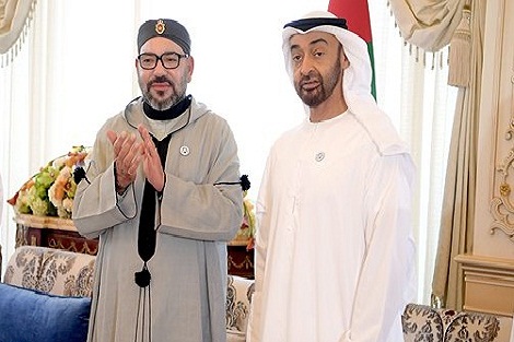 جلالة الملك يحضر مجلس سمو الشيخ محمد بن زايد آل نهيان في إطار زيارة العمل والأخوة التي يقوم بها جلالته لدولة الإمارات تزامنا مع تخليد الذكرى المئوية لميلاد المغفور له الشيخ زايد