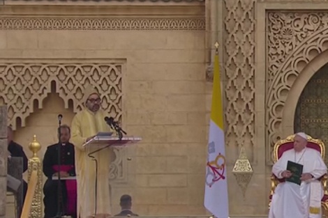 نص الخطاب الذي ألقاه أمير المؤمنين صاحب الجلالة الملك محمد السادس خلال مراسم الاستقبال الرسمي لقداسة البابا فرانسيس