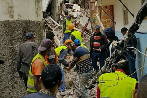 قتيل  وجرحى في حادث انهيار منزل بالمدينة القديمة لطنجة