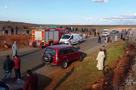 مصرع 4 أشخاص وإصابة أكثر من 20 شخص بجروح متفاوتة الخطورة في حادثة سير مميتة بإقليم برشيد