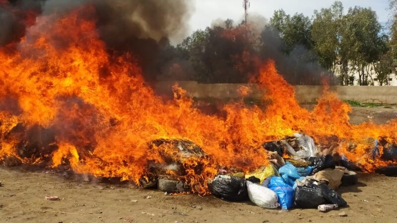 إتلاف وإحراق  أكثر من 3 طن من المخدرات بسطات