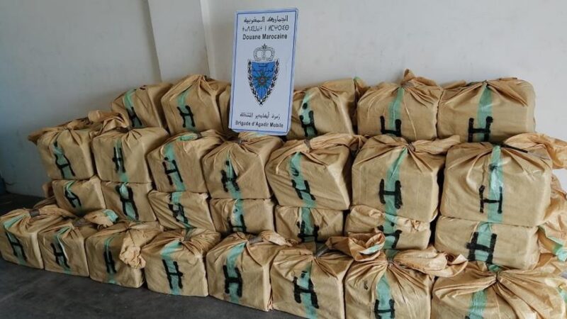 حجز 1860 كيلوغرام من مخدر الشيرا ضواحي مدينة تيزنيت