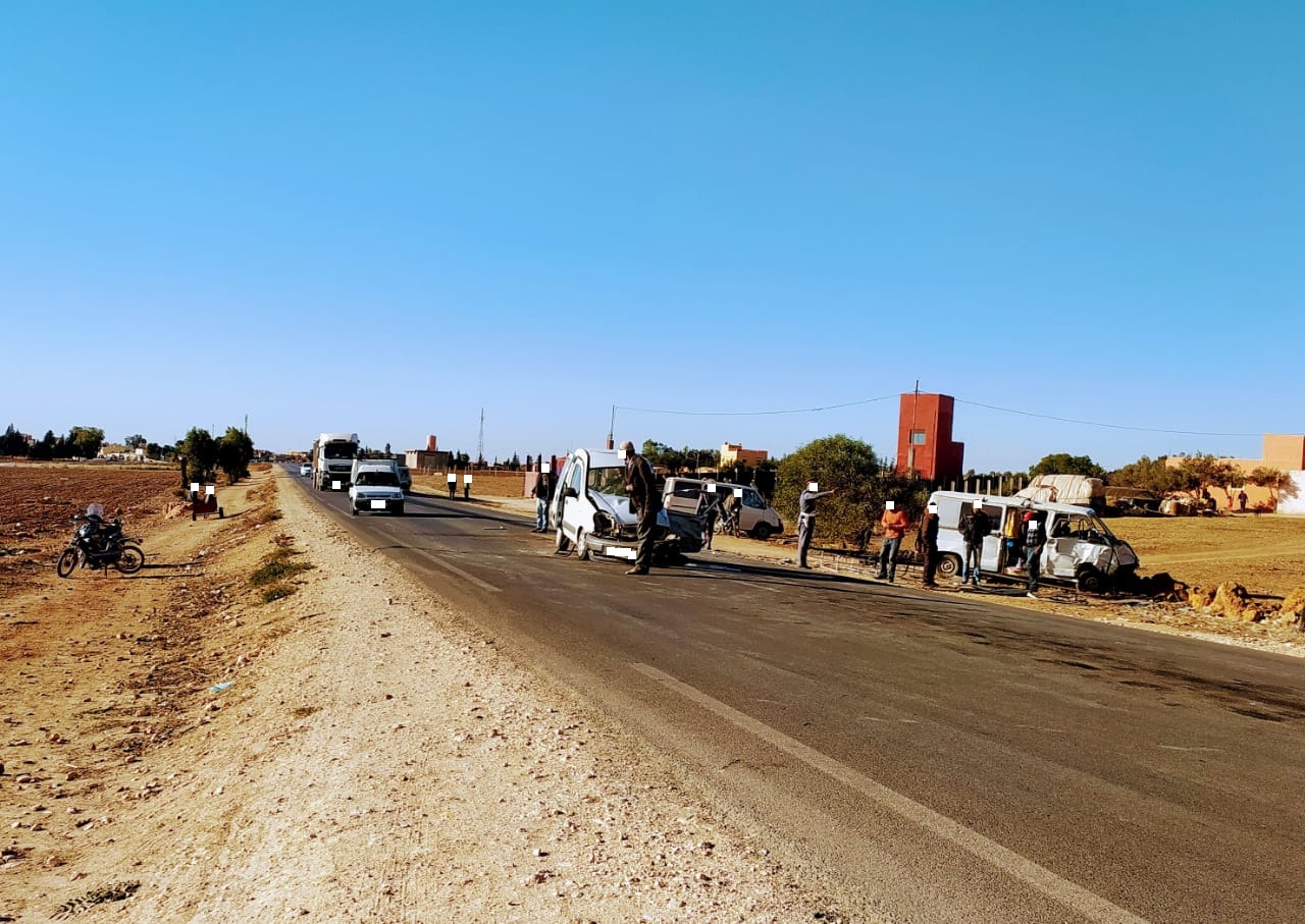 حادث سير يخلف ثلاثة جرحى  وخسائر مادية بدائرة ابن احمد إقليم سطات