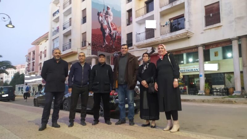 جدارية لفن التبوريدة بأنامل فناني جمعية تامسنا للفنون الجميلة بسطات