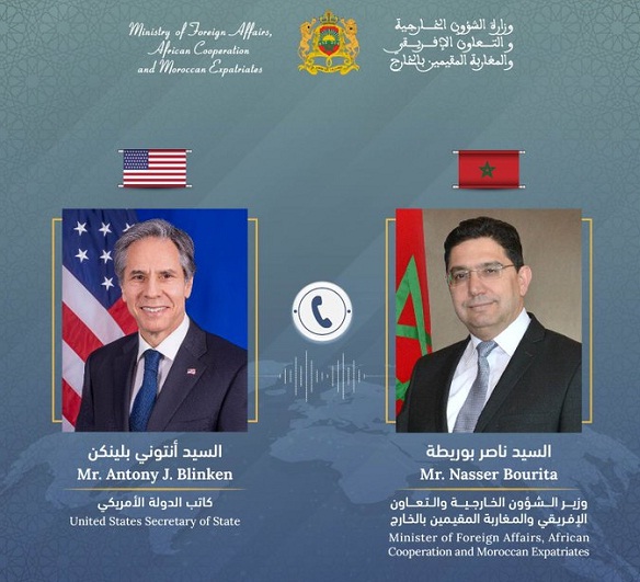 بلينكن يشيد في محادثة هاتفية مع بوريطة بالتزام المغرب لصالح السلم والأمن