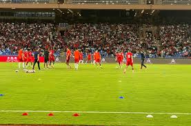 المنتخب المغربي يجري حصة تدريبية قبل مواجهة نظير الموزمبيقي وديا بالملعب الكبير لطنجة